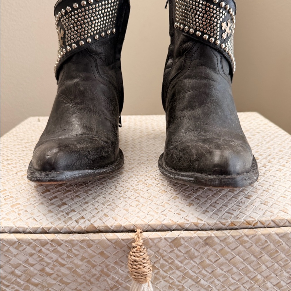 Black Studded Ankle Boots - Picture 7 of 8